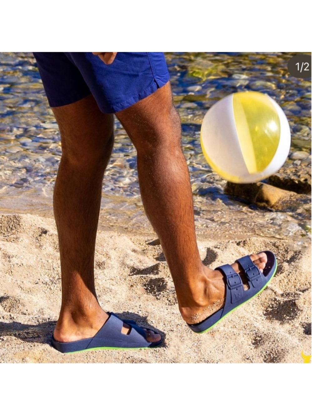 NEW Cacatoes Brazilia Navy Waterproof PVC Beach Slides Size 43/44 (US 9)